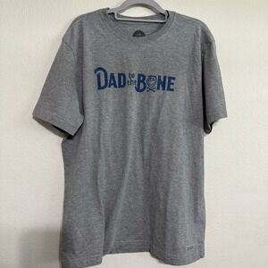 Life is Good Dad to the Bone T-Shirt Large Gray Short Sleeve Classic Crusher Tee
